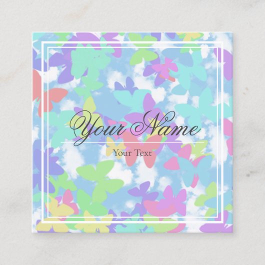 Tarjeta de Visita - Mariposas Vierkante Visitekaartje (Voorkant)