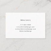 Tarjeta de visita Minimal Black BusinessCard Visitekaartje (Achterkant)