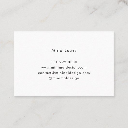 Tarjeta de visita Minimal Black BusinessCard Visitekaartje (Achterkant)