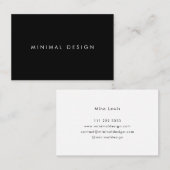 Tarjeta de visita Minimal Black BusinessCard Visitekaartje (Voorkant / Achterkant)