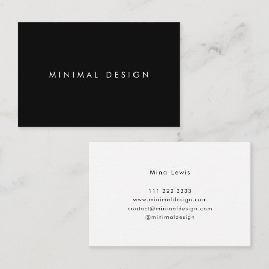 Tarjeta de visita Minimal Black BusinessCard Visitekaartje (Voorkant / Achterkant)