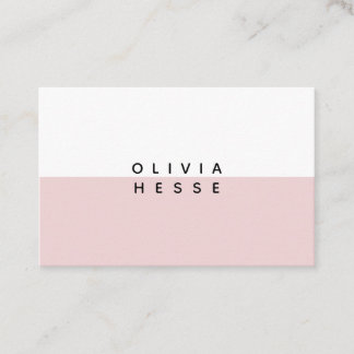 Tarjeta de visita Minimal Pink White Business Card Visitekaartje