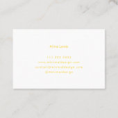 Tarjeta de visita Minimal Yellow Business Card Visitekaartje (Achterkant)