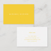 Tarjeta de visita Minimal Yellow Business Card Visitekaartje (Voorkant / Achterkant)