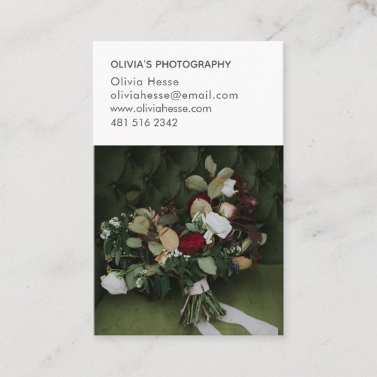 Tarjeta de visita para fotógrafo 7 Foto + Datos Visitekaartje (Voorkant)