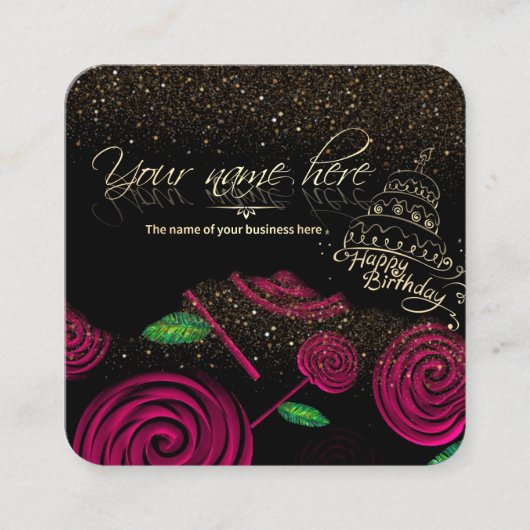 TARJETA DE VISITA pastelería Vierkante Visitekaartje (Voorkant)