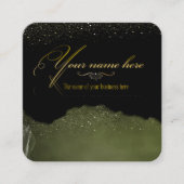 Tarjeta de visita personalizada con purpurina vierkante visitekaartje (Voorkant)