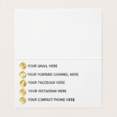 Tarjeta de visita plegada personalizada negra visitekaartje (Binnenkant ongevouwen)