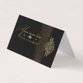 Tarjeta de visita plegada personalizada negra visitekaartje (Voorkant)