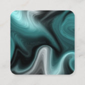 Tarjeta de visita turquesa con purpurina vierkante visitekaartje (Achterkant)