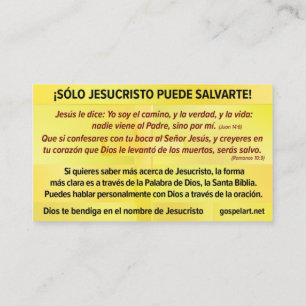 Tarjeta del Evangelio - Español RVR 1909 Visitekaartje