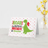 Tarjeta Dinosaurio San Valentín para niños Kaart (Gele Bloem)
