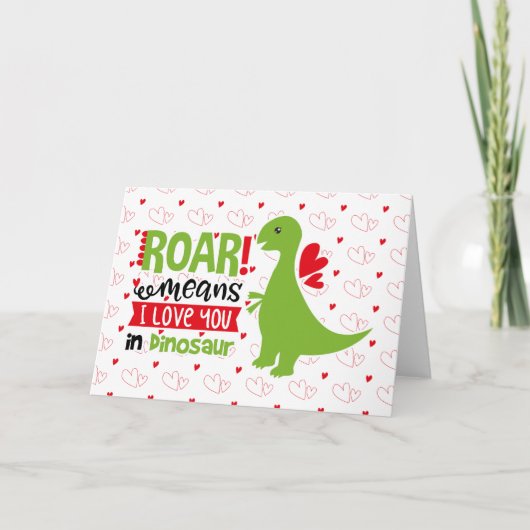 Tarjeta Dinosaurio San Valentín para niños Kaart (Voorkant)