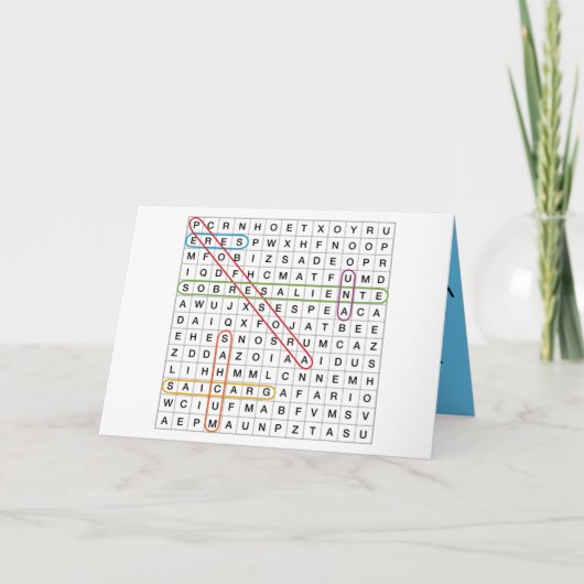 Tarjeta doble. Eres una profesora sobresaliente.  Bedankkaart (Voorkant)