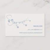 Tarjeta elegante con flores azules y chevrón visitekaartje (Achterkant)