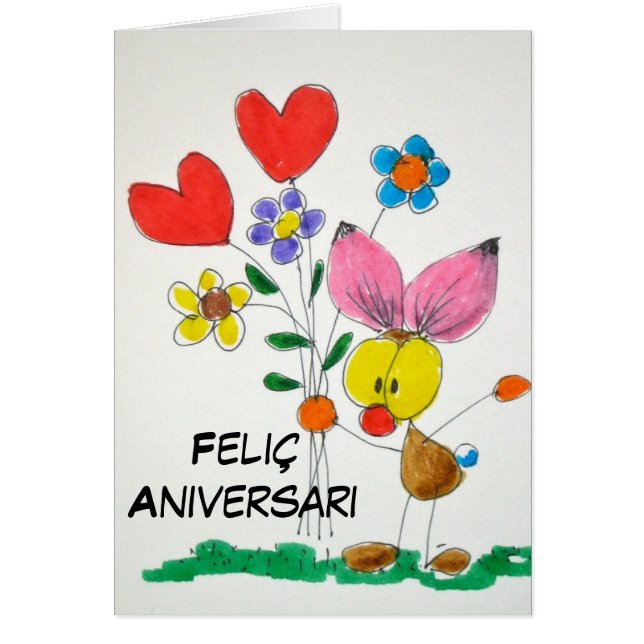 Tarjeta "Feliç aniversari" (Voorkant)