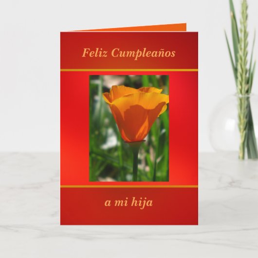 Tarjeta - Feliz Cumpleaños - Amapola de California Kaart (Voorkant)
