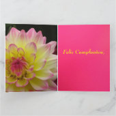 Tarjeta - Feliz Cumpleaños - Dalia Rosa-Amarilla Kaart (Binnen)