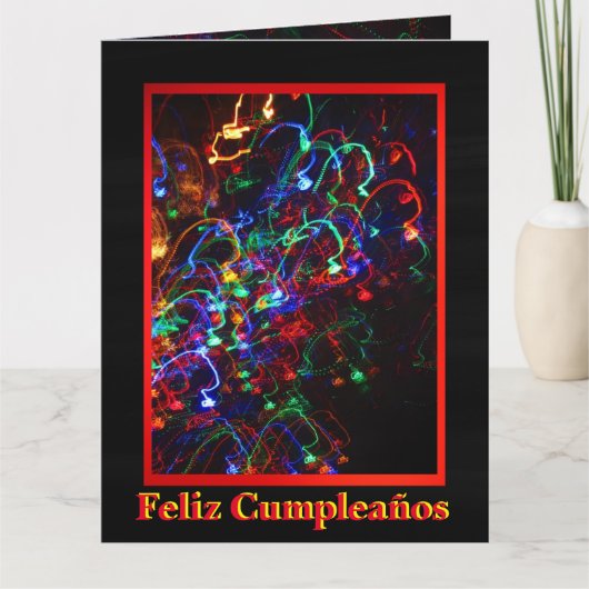 Tarjeta - Feliz Cumpleaños - Todas Luces en Kleur Kaart (Voorkant)