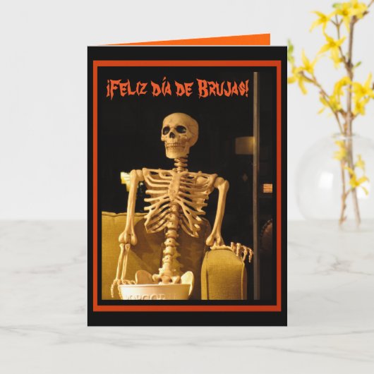 Tarjeta - ¡ Feliz día DE Brujas! Kaart (Gele Bloem)