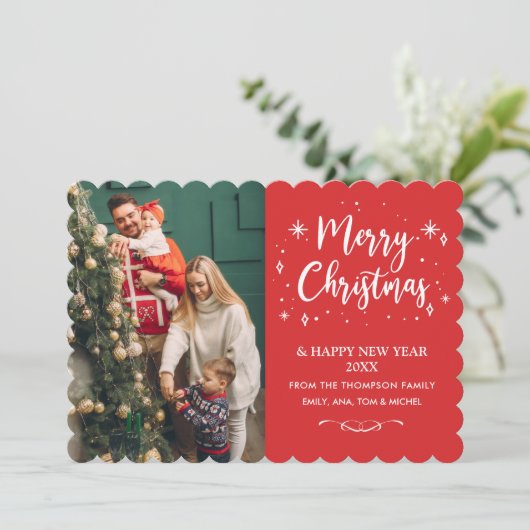 Tarjeta Festiva Family Christmas Cookie photo Card Feestdagenkaart (Staand voorkant)