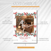 Tarjeta Festiva Garland Bows Red Feestdagenkaart