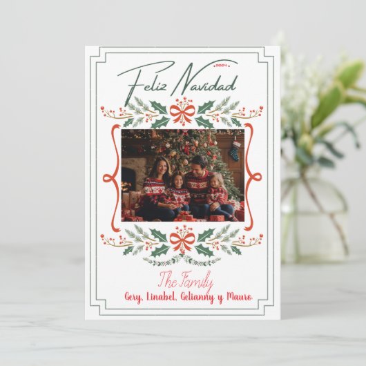 Tarjeta Festiva Navidades de Botánico Mistletoe Feestdagenkaart (Staand voorkant)