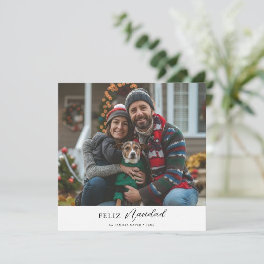 Tarjeta Fotográfica De Feliz Navidad | Christmas Feestdagenkaart (Staand voorkant)