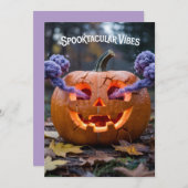Tarjeta Halloween - Vibraciones espeluznantes Feestdagenkaart (Voorkant / Achterkant)