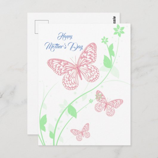 Tarjeta - Happy Moederdag - Mariposas Briefkaart (Voorkant / Achterkant)