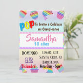 TARJETA INVITACION CUMPLEAÑOS POP IT BIRTHDAY DEEL KAART (Staand voorkant)
