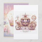 Tarjeta invitación Cumpleaños Princess  Kaart (Voorkant / Achterkant)