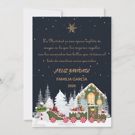 Tarjeta Navidad Nombre Editable Expresso Polar Elf Feestdagenkaart (Voorkant)