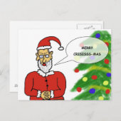 Tarjeta navideña divertida briefkaart (Voorkant / Achterkant)