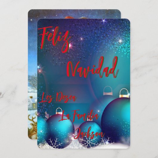 Tarjeta Navideña Feliz Navidad personalizada (Voorkant / Achterkant)
