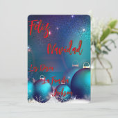 Tarjeta Navideña Feliz Navidad personalizada (Staand voorkant)