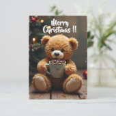 Tarjeta navideña Teddy #3 Bedankkaart (Staand voorkant)
