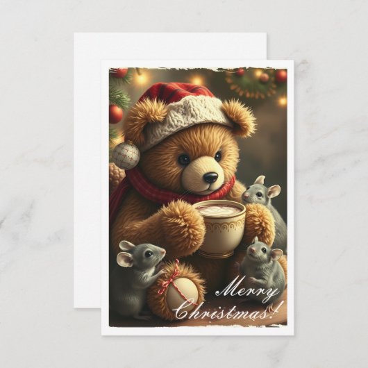 Tarjeta navideña Teddy #5 Bedankkaart (Voorkant / Achterkant)