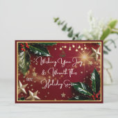 Tarjeta Navideña "Wishing You Joy & Warmth" Bedankkaart (Staand voorkant)