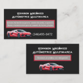 Tarjeta Negocios Mecánico Visitekaartje (Voorkant / Achterkant)