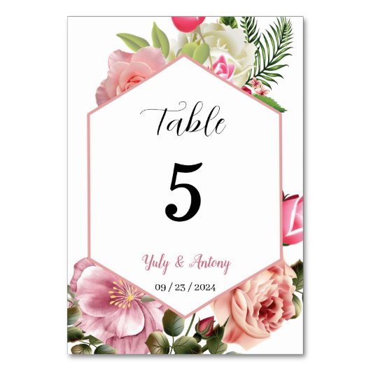 Tarjeta para mesa identificador wedding card kaart (Achterkant)