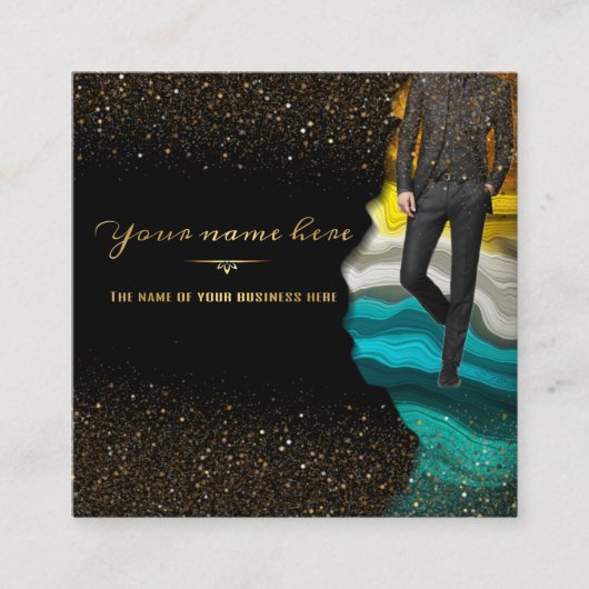 tarjeta personalizada de negocios de trajes vierkante visitekaartje (Voorkant)