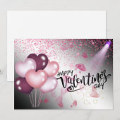 Tarjeta plana con globos de san Valentin Feestdagenkaart (Voorkant / Achterkant)