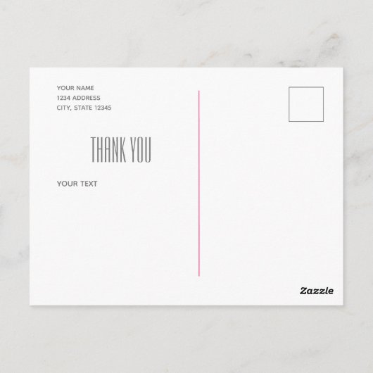 Tarjeta-post - Hartelijk dank - Aangepast Briefkaart (Achterkant)