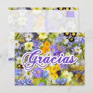 Tarjeta Postal - Gracias - Floral Briefkaart
