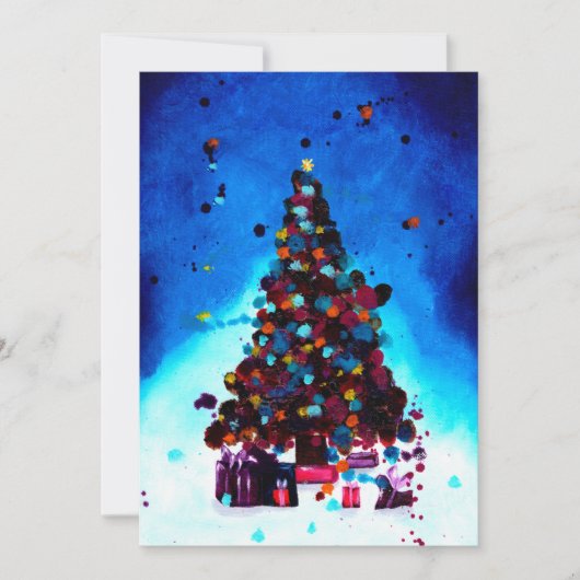 TARJETA POSTAL navideña, Postal árbol navideño Bedankkaart (Voorkant)
