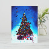 TARJETA POSTAL navideña, Postal árbol navideño Bedankkaart (Staand voorkant)