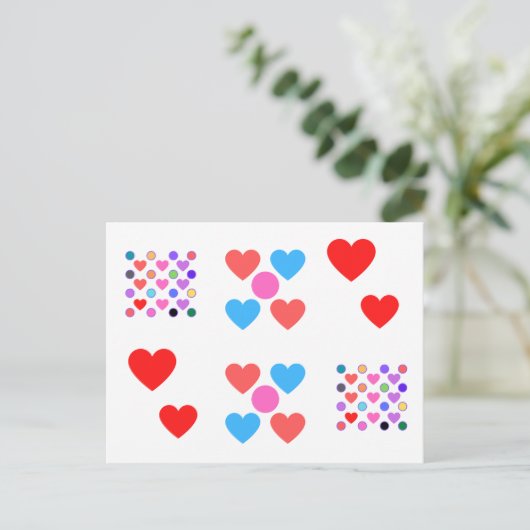 Tarjeta postcorazones briefkaart (Staand voorkant)