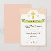 Tarjeta Primera Comunión. Niña. Kaart (Voorkant / Achterkant)