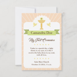 Tarjeta Primera Comunión. Niña. Kaart